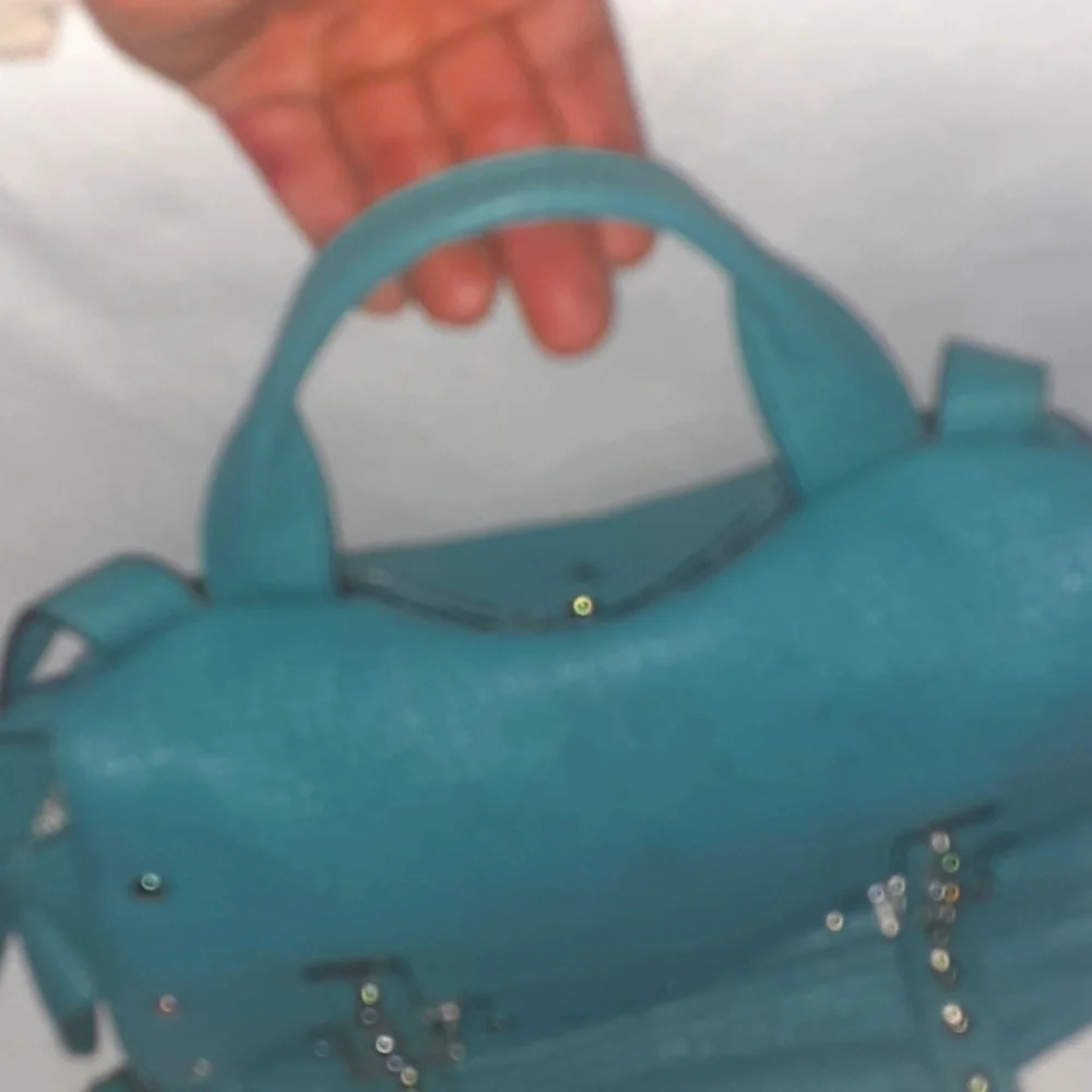 Rebecca Minkoff turquoise large pebbled leather crossbody bag. - Picture 12 of 12